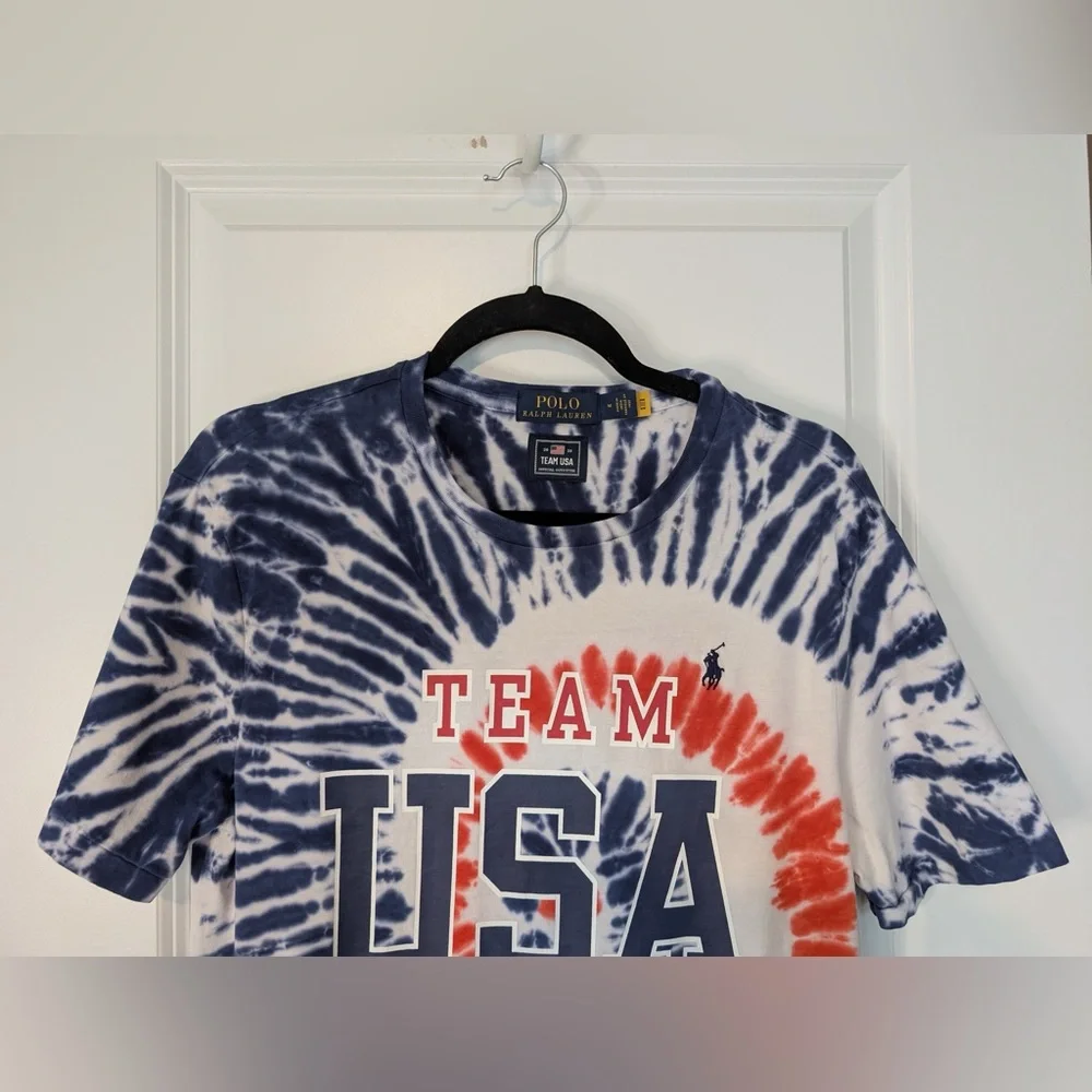 Polo Ralph Lauren Team USA Tokyo Olympics 2020 Men's Jersey T-Shirt Tie-Dye Med